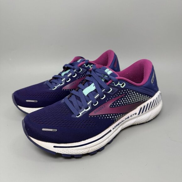 Brooks Running Shoes Adrenaline GTS 22 Navy Blue Pink Women's Size 6.5 B - Picture 3 of 8